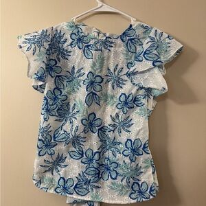 Blue Floral Women's Boutique Blouse